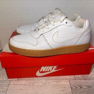 WMNS NIKE EBERNON LOW PREM White Sneakers with Gum Sole Size 7